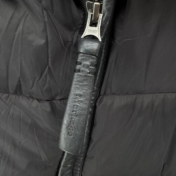 Mackage Women’s Down Coat Black Asymmetrical Zip Puffer Jacket Size L Goose Down - Picture 3 of 8